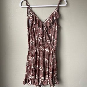 American Eagle Mauve Print Romper